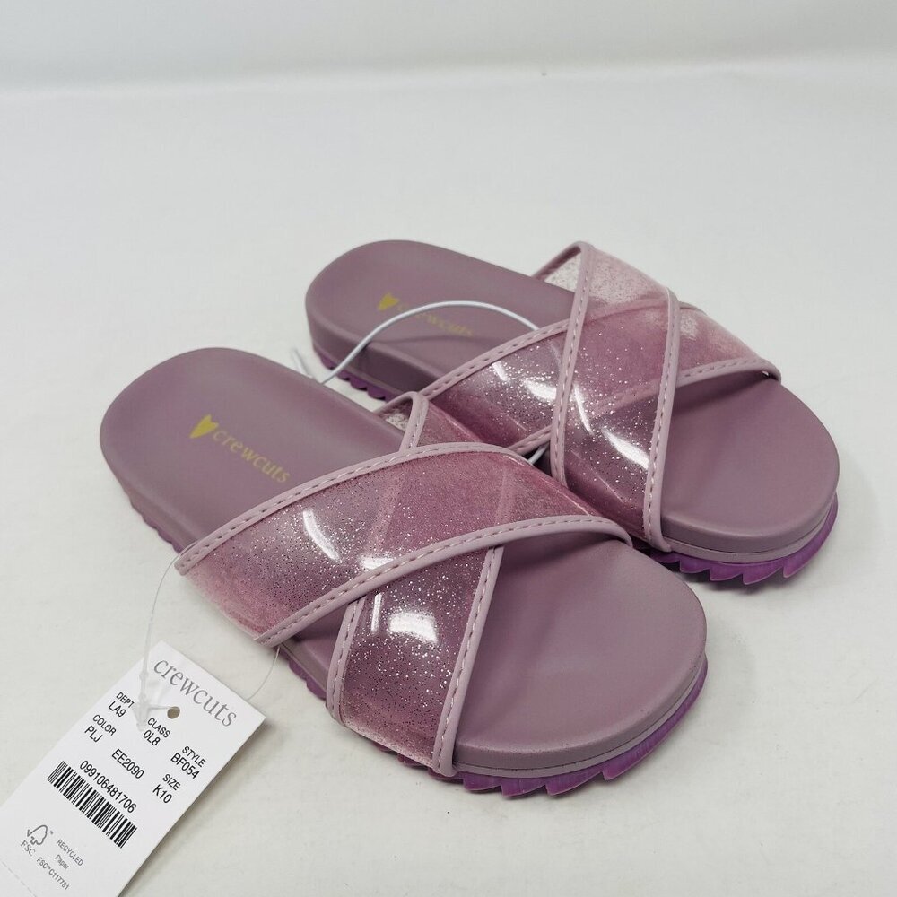 J Crew Crewcuts Little Girl K10 Slip On Pool Glitter Jelly Sandal Purple $45 203